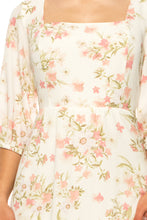 Load image into Gallery viewer, Light Pink 52seven Three Quarter Sleeve Floral Midi Dress
