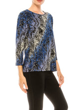 Load image into Gallery viewer, Allison Daley Textured Multi Print 3/4 Sleeve Blouse

