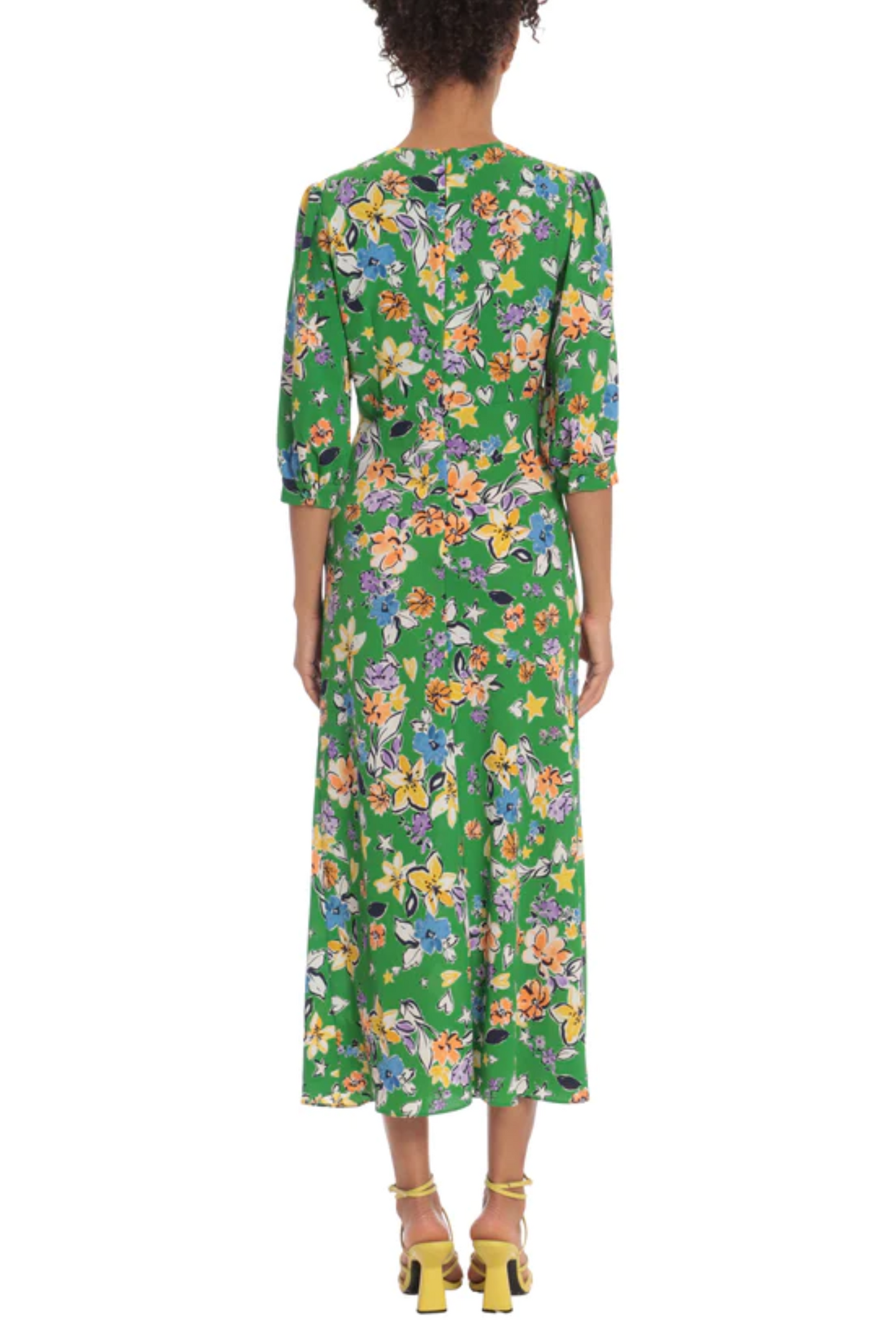 Donna Morgan 3/4 Sleeve Floral Print Empire Dress