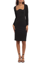 Load image into Gallery viewer, Donna Morgan Scalloped Neckline Long Sleeve Dress
