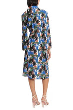 Load image into Gallery viewer, Donna Morgan Long Sleeve Jungle Print Wrap Dress
