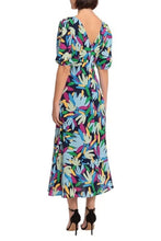 Load image into Gallery viewer, Donna Morgan Short Sleeve Leaf Print Midi Dress
