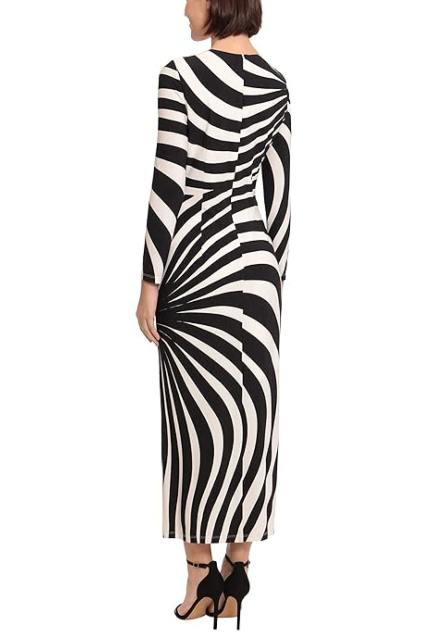 Donna Morgan Abstract Stripe Long Sleeve Dress