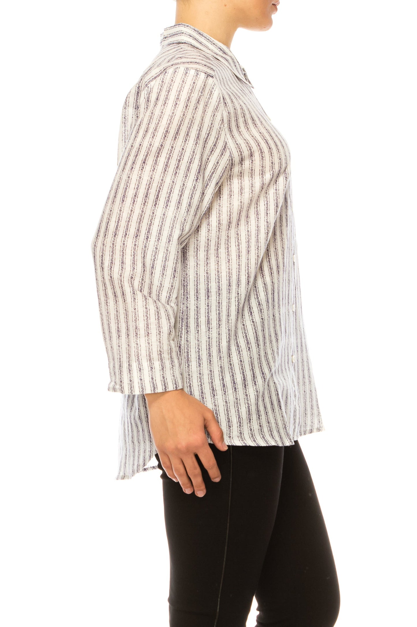 Hester & Orchard Button Down Long Sleeve Print Top