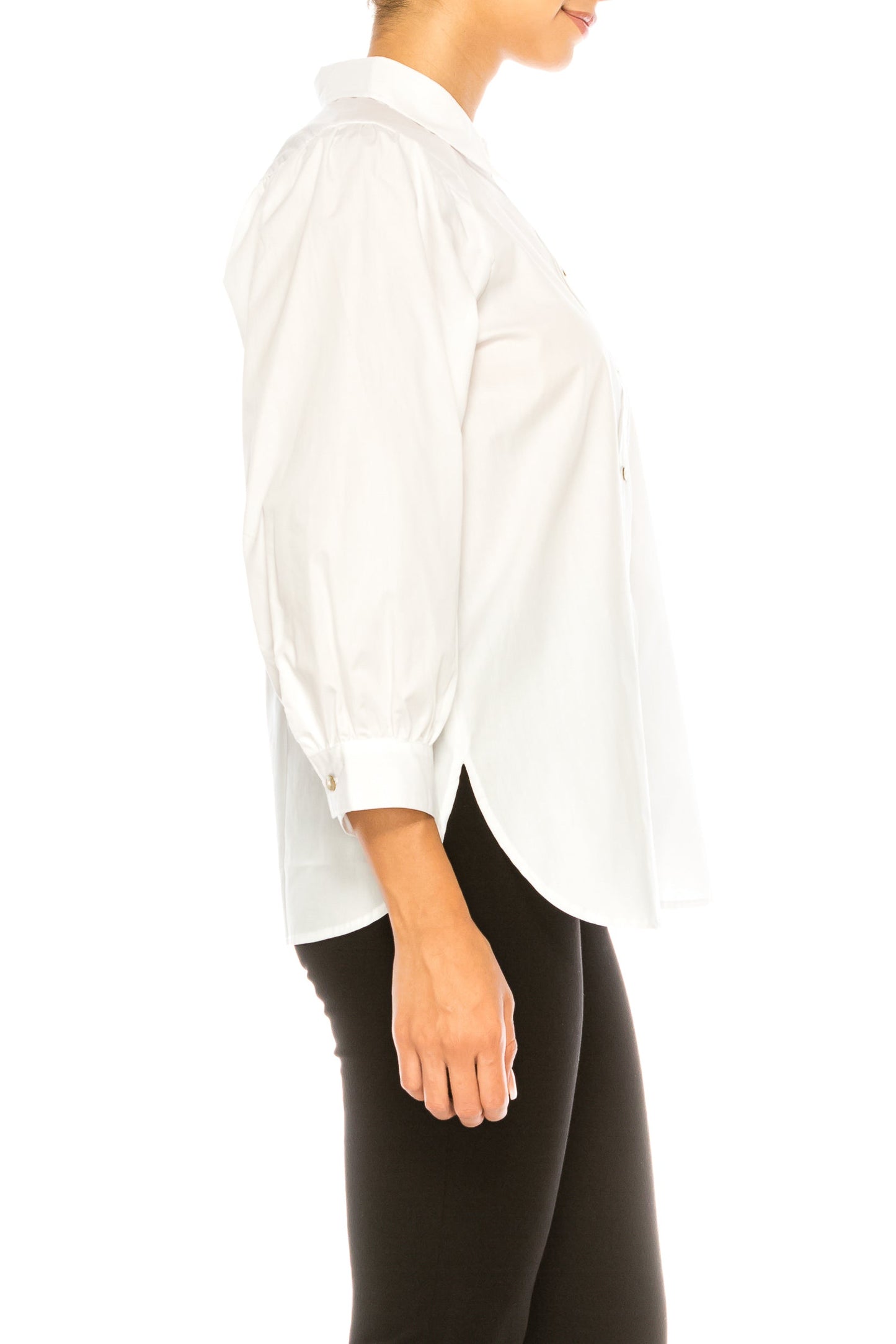 Hester & Orchid White Button Up Collared Top