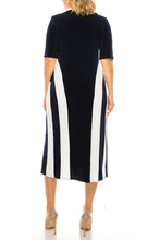 Load image into Gallery viewer, ILE Clothing Short Sleeve Side Stripe Detail Midi Dress (MORE COLORS)
