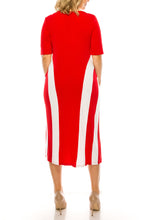Load image into Gallery viewer, ILE Clothing Short Sleeve Side Stripe Detail Midi Dress (MORE COLORS)
