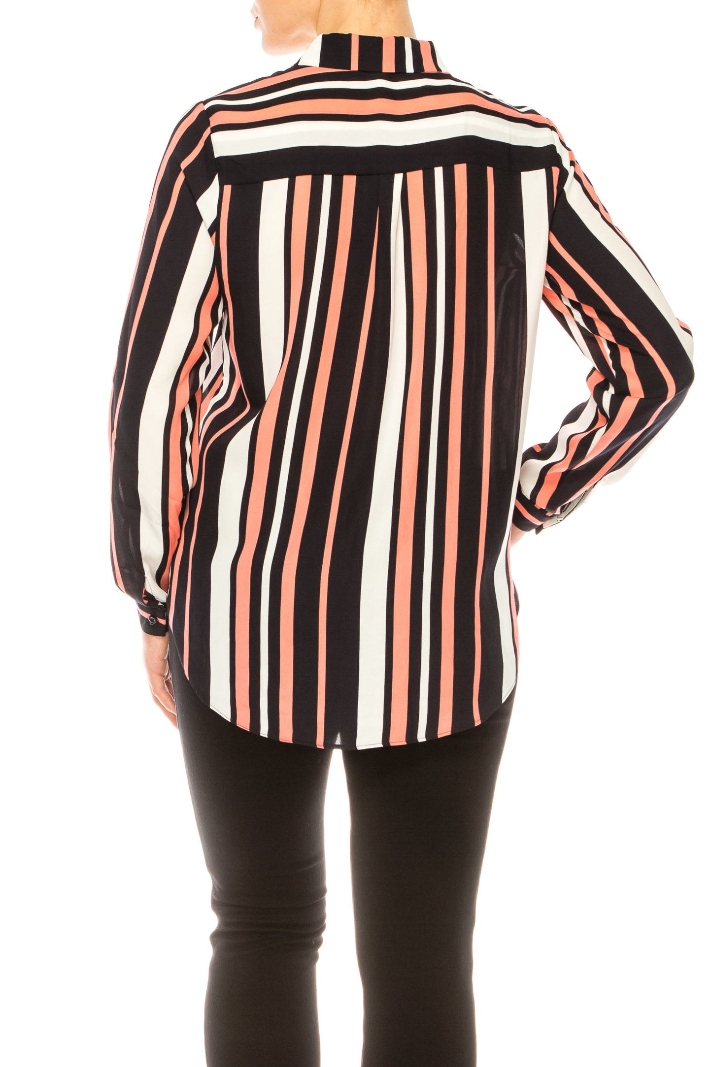 Jessica Rose Button Down 3/4 Sleeve Striped Top