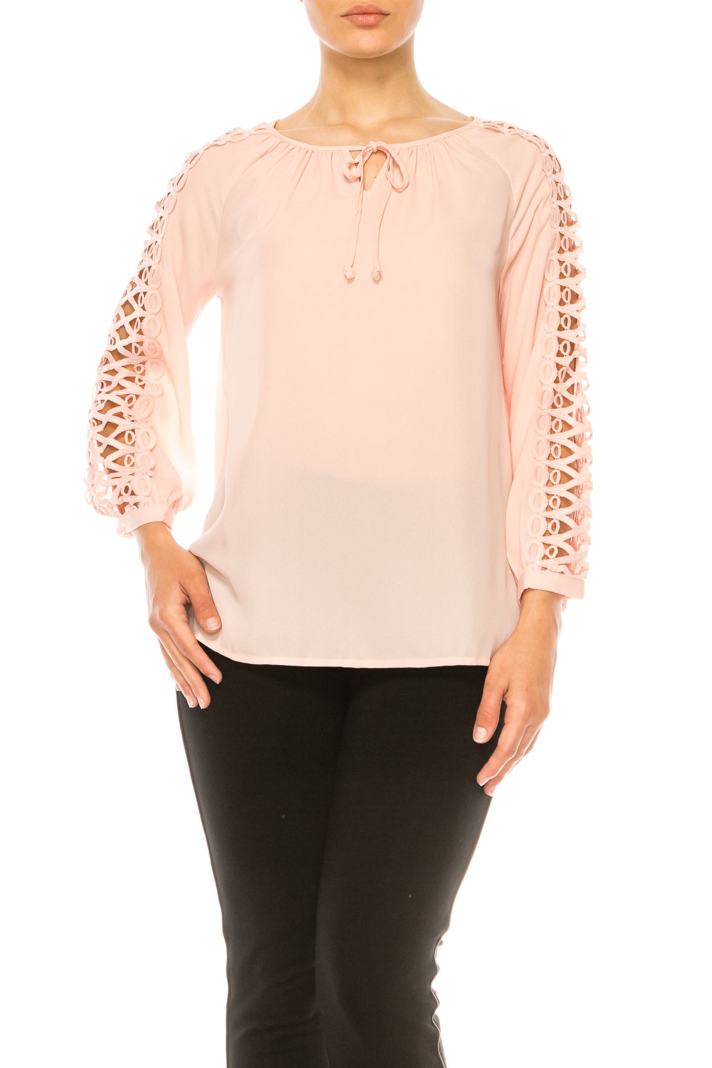 Jessica Rose Long Embroidered Sleeve Top