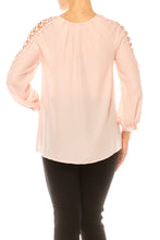 Load image into Gallery viewer, Jessica Rose Long Embroidered Sleeve Top
