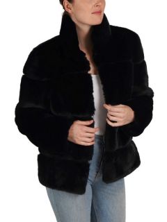 Women's Outerwear  Quilted Faux Fur Jacket  Polyester Faux Fur  Night Out Jacket.  Ladies' Nighttime Outerwear  Hook-and-Eye Closure  High Collar Jacket  Hidden Side Pockets  Fully Lined  Fluffy and Warm Jacket  Evening Fashio