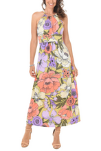 Load image into Gallery viewer, London Times Floral Print Halter Maxi Dress
