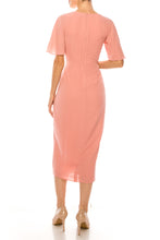 Load image into Gallery viewer, Maggy London Rose Short Sleeve Wrap Midi Dress
