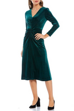 Load image into Gallery viewer, Maggy London Velvet Long Sleeve Midi Party Dress
