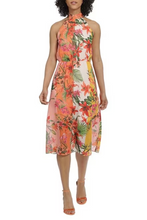 Load image into Gallery viewer, Maggy London Floral Striped Print Halter Dress
