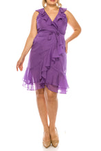 Load image into Gallery viewer, Maison Tara Sleeveless Ruffle Wrap Style A-Line Dress
