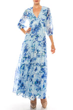 Load image into Gallery viewer, Maison Tara  Floral Print 3/4 Sleeve Tiered Maxi Dress
