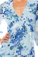 Load image into Gallery viewer, Maison Tara  Floral Print 3/4 Sleeve Tiered Maxi Dress
