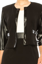 Load image into Gallery viewer, Studio One Faux-Leather Contrast Jacket Dress
